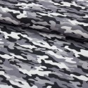 Baumwollstoff Popeline Army Camouflage schwarz grau