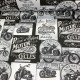 Baumwollstoff Timeless Treasure Packed Vintage Motorcycle grey