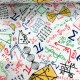 Baumwollstoff Timeless Treasure Colorful Math Doodles on Grid