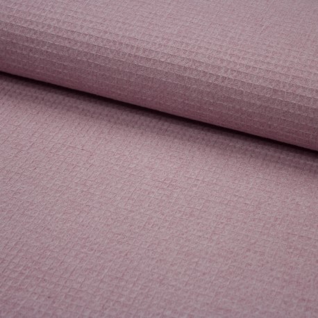Waffelpiqué meliert uni dusty pink