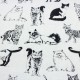 Baumwollstoff Timeless Treasure Sketched Realistic Cats weiß