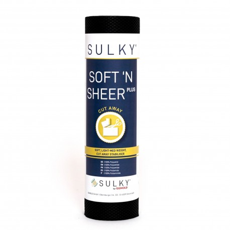 SULKY® SOFT´N SHEER PLUS schwarz, 25cm x 5m