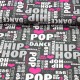 Baumwollstoff Music Vibe - Hipp Hopp - anthrazit pink