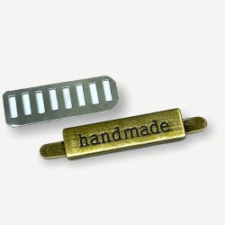 Metall Handmade Label - Farbe: bronze - 1 Stück