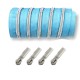 Silber metallisierter Reißverschluss - inklusive 4 Zipper - hellblau