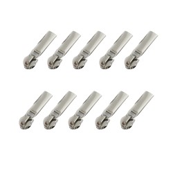 Zipper für silber metallisierten Reißverschluss - 10er Pack