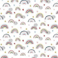 BIO Baumwoll-Jersey Rainbow weiß