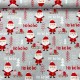 Stoff Baumwolle / Webware KIM Weihnachtsmann Nikolaus HoHoHo - grau