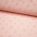 Waffelstoff Jaquard Sterne rosa