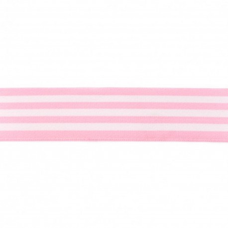 Gummiband - Elastic-Band gestreift 40mm rosa
