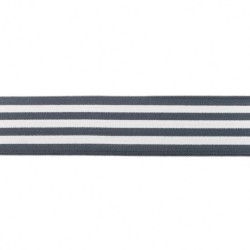 Gummiband - Elastic-Band gestreift 40mm grau