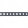 Gummiband - Elastic-Band Sterne 20mm grau
