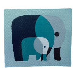 Webetikett Elefant blau