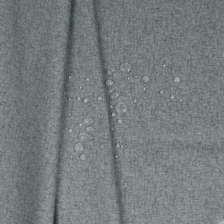 beschichtete Baumwolle im Leinen Look uni meliert - grau