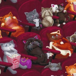 Baumwollstoff Timeless Treasure  Scaredy Cats Katzen Kino