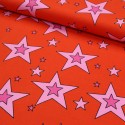 Leichter Baumwollsweat Corvin mit Sternen - rot rosa