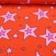 Leichter Baumwollsweat Corvin mit Sternen - rot rosa