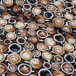 Baumwollstoff Timeless Treasure Coffee Cups - Kaffee Tassen