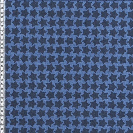 Stoff Baumwolle beschichtet Farbenmix Staaars jeansblau