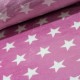 Stoff Flannel Fleece Double Site Sterne rosa