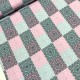 Stoff Baumwolle Klaranähta Patch Ornamente Quadrat  grau rosa