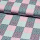 Stoff beschichtete Baumwolle Klaranähta Patch Ornamente Quadrat grau rosa