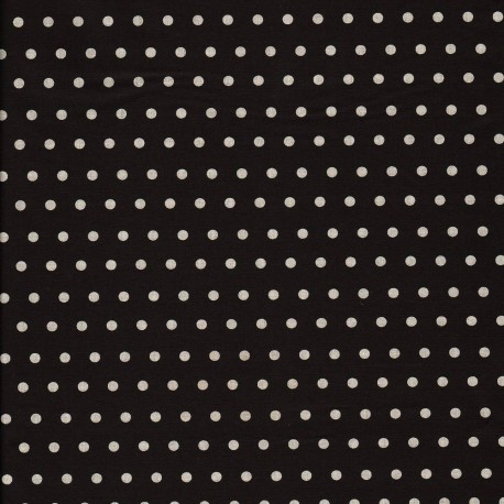 Stoff Baumwolle beschichtet Leona Punkte schwarz weiß