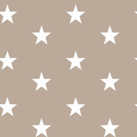 Stoff Baumwolle kleine Sterne 2,5cm sand beige