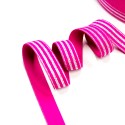 Elastic-Band gestreift mit Lurex silber pink  20mm breit