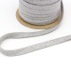 Baumwollkordel Hoodieband 20mm flach metallic grau