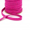 Baumwollkordel Hoodieband 20mm flach metallic pink