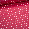 Stoff Baumwolle beschichtet Leona Punkte rot weiß