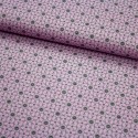 Stoff Baumwolle Sew Love - Schere Knopf grau rosa
