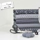 Stoff Baumwolle Sew Love - Schere Knopf schwarz weiß