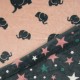 Stoff Flannel Fleece Double Site Elefanten Sterne rosa